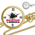 Open Faced Quartz Pocket Watch with Chain